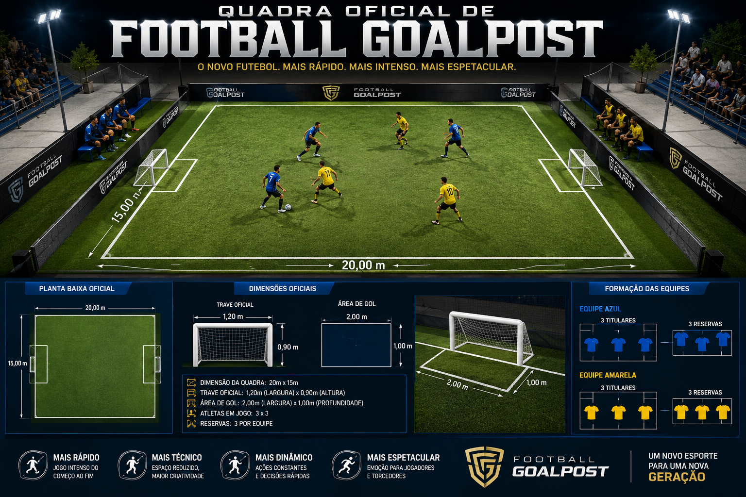 Quadra Oficial de Football Goalpost